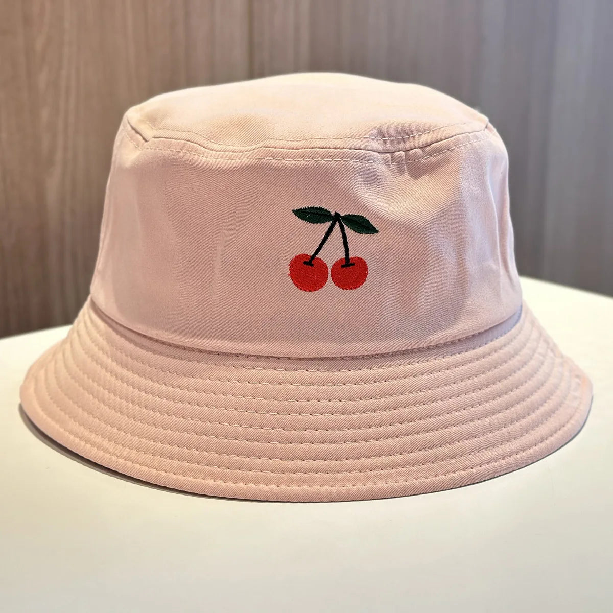 Embroidery Cherry Popular Unisex Summer Bucket Hat