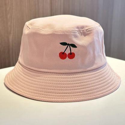 Embroidery Cherry Popular Unisex Summer Bucket Hat