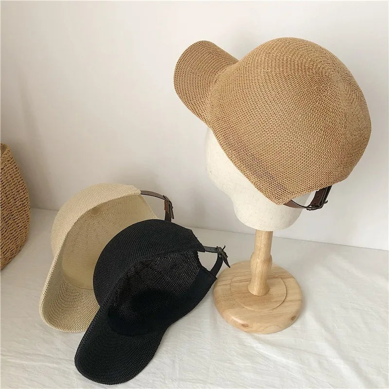 2026 Summer Breathable Straw Baseball Caps Women Outdoor