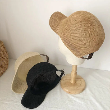 2026 Summer Breathable Straw Baseball Caps Women Outdoor