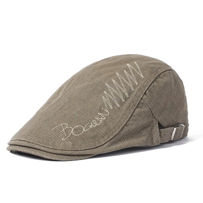 Four Seasons Cotton Letter Embroidery Newsboy Caps