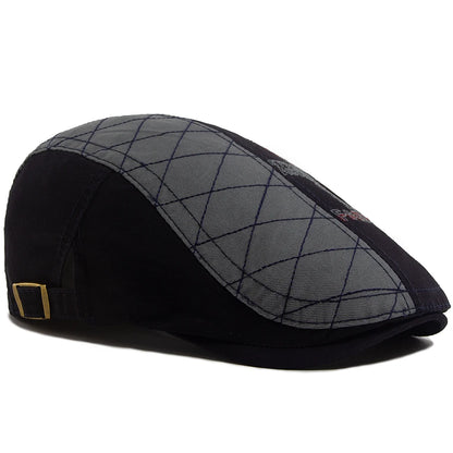 Letter Label Men Berets Fashion Embroidery Vintage Newsboy Cap