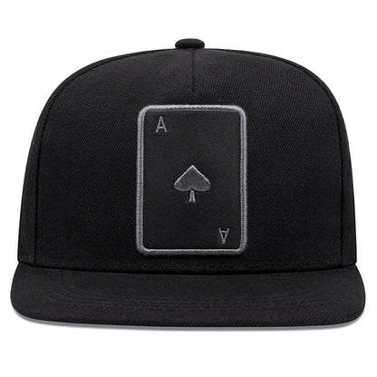 Trendy Flat Edge Hat Poker A Hip Hop Hat Outdoor Cycling Skateboarding Hat Sports