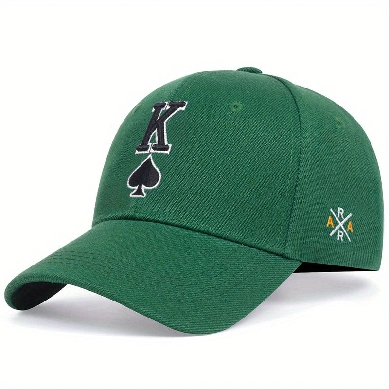 Fashion Hip Hop K Letter Baseball Cap Hip Hop Poker Embroidered Golf Hats Outdoor Sports Leisure Caps Dad Hats
