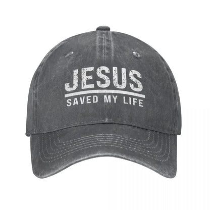 Casual Washed Jesus Saved My Life Ponytail Baseball Cap Dad Spring Summer