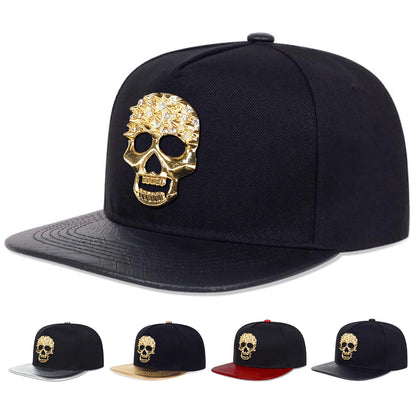 Unisex Skeleton Label With Drill Hip-Hop Hats