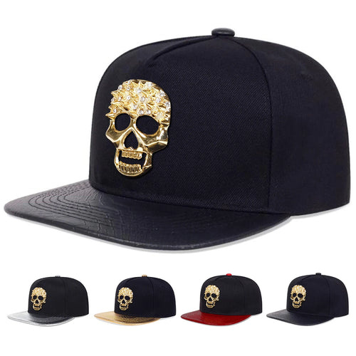 Unisex Skeleton Label With Drill Hip-Hop Hats