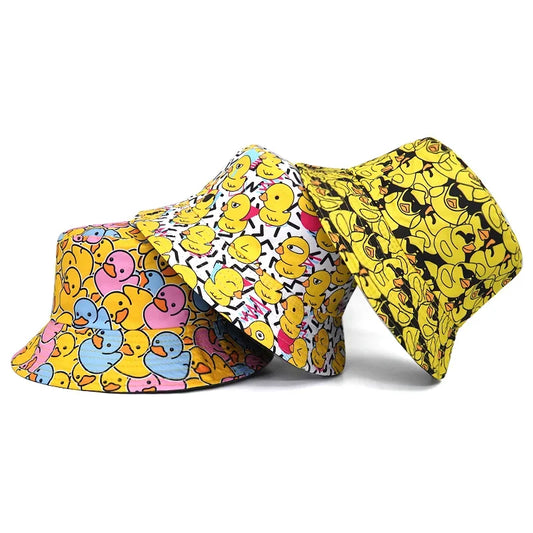 Duck Print Bucket Hats For Men Women Summer