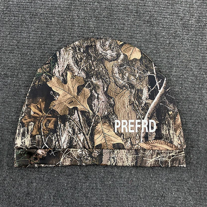 Retro Hip-Hop Camouflage Leaf Print Pullover Hat