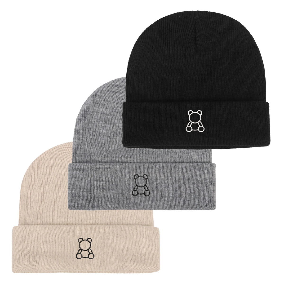 Baby Hat Children's Newborn Embroidery Knitted Hat Cute Little Bear Children's