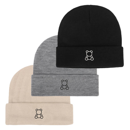 Baby Hat Children's Newborn Embroidery Knitted Hat Cute Little Bear Children's