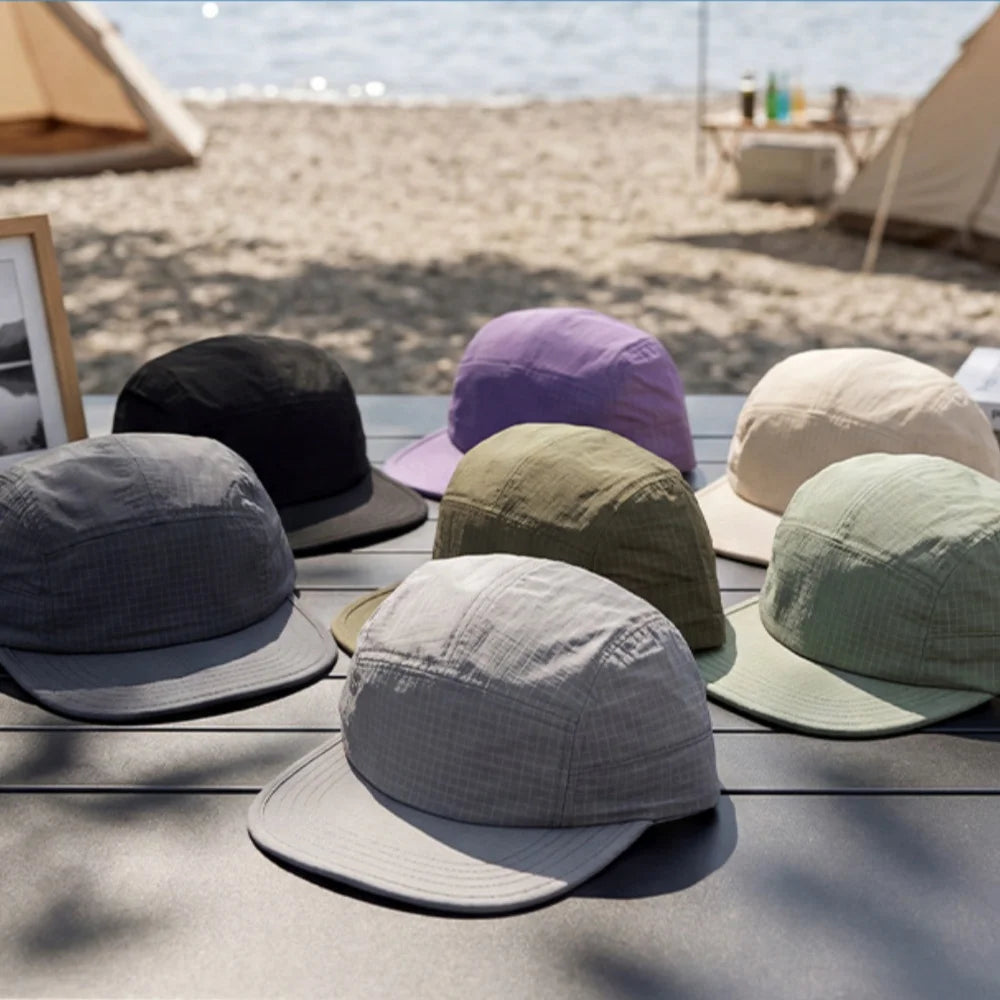 Custom Logo Quick Dry 5 Panel Cap Men Women UPF50+ Sun Hat
