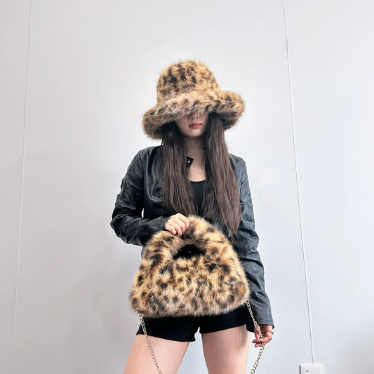 Leopard Print Y2K Autumn/Winter Women's Hats