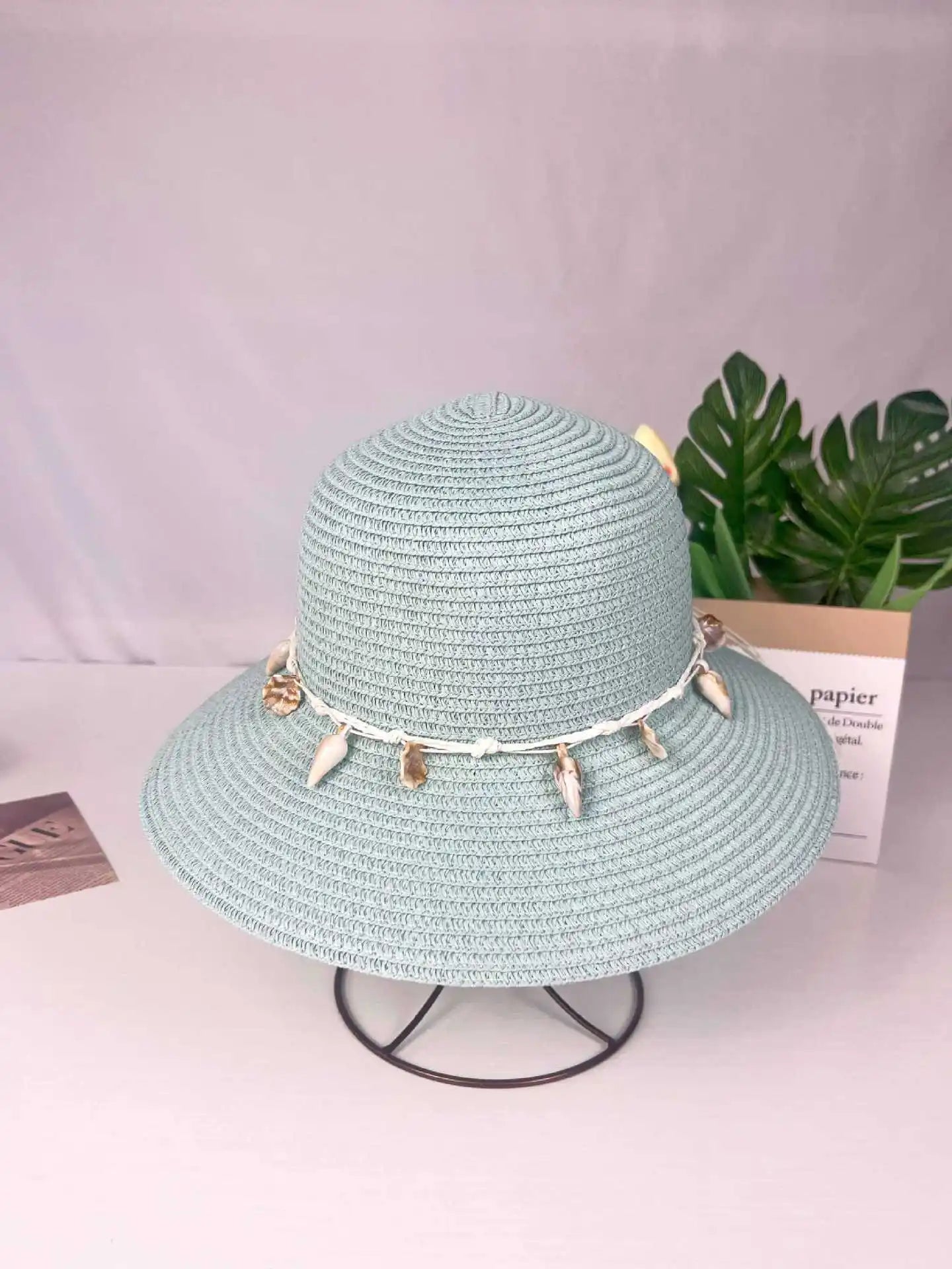 Women Summer Wide Brim Straw Hat Wave Edge Sun Protection