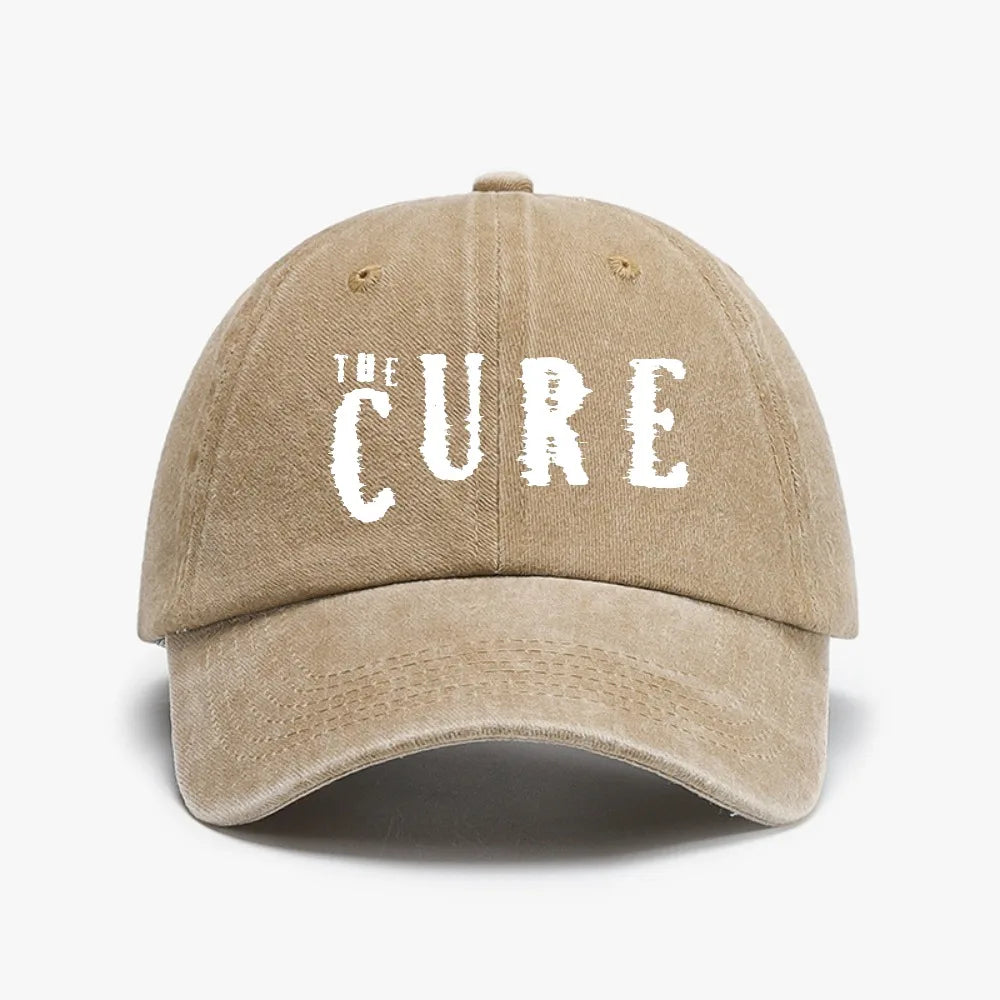 The Cure Cap Washed Distressed Denim Caps