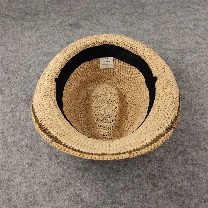 Handwoven Foldable Straw Sun Hat For Men And Women Premium Raffia Material