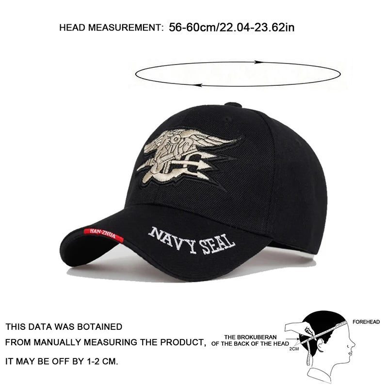 Unisex Seal Assault Team Embroidery Baseball Caps Spring and Autumn