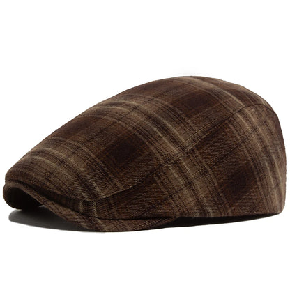 Plaid Herringbone Thin Beret Summer Men Women‘s Vintage Casual Flat Hat