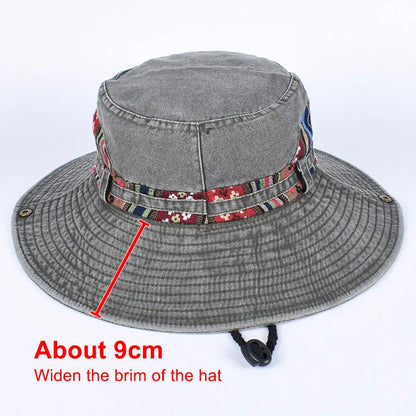 Summer Panama Bucket Hat Men Women 2026 Embroidered Bob Cap