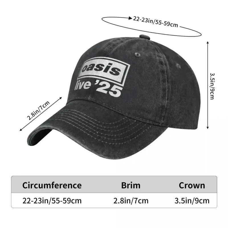 Casual 2025 O-Oasis Live '25 Rock Band Fans Baseball Caps