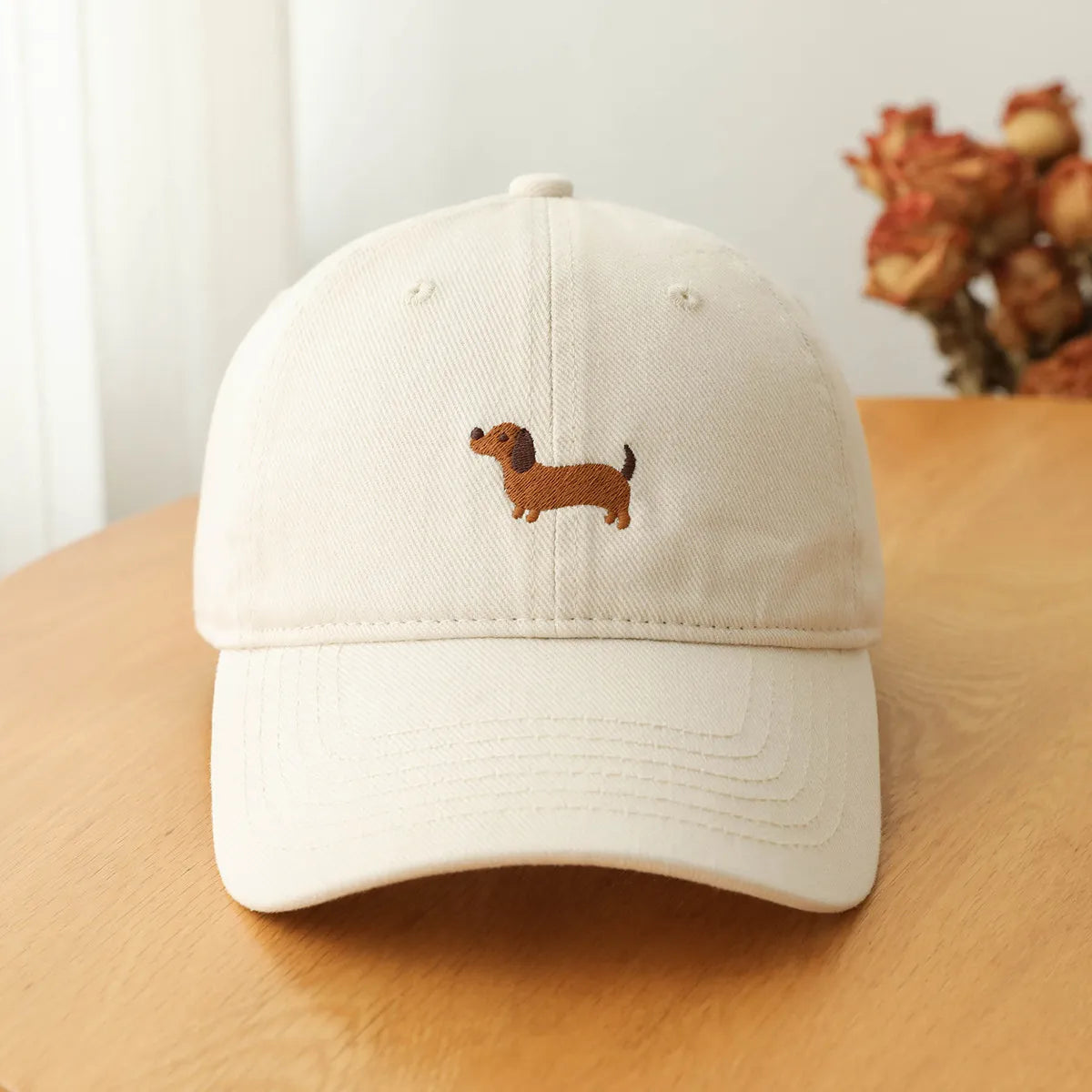 Dachshund Embroidery Baseball Hat Sunscreen Fashion Outdoor Hat