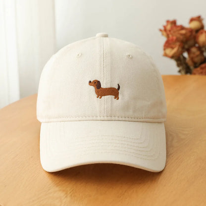 Dachshund Embroidery Baseball Hat Sunscreen Fashion Outdoor Hat