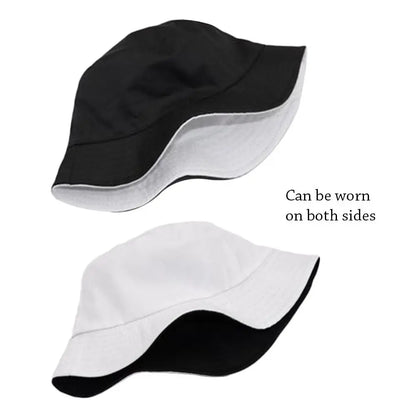 Foldable Double-Sided Bucket Hat Summer Sun Hat Visor Fisherman Cap