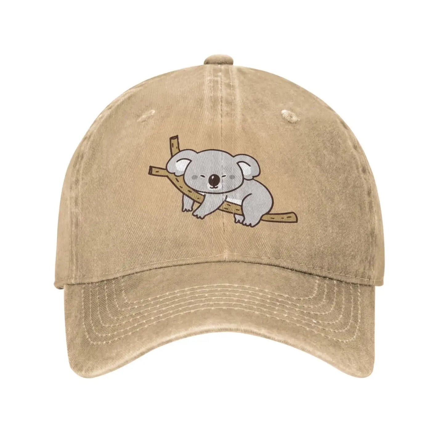 Cartoon Koala Vintage Adjustable Washed Denim Cotton Low Profile Dad Trucker Hat