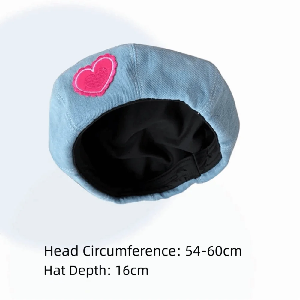 Casual Denim Berets Hat Cherry Sweet Artist Berets Adjustable