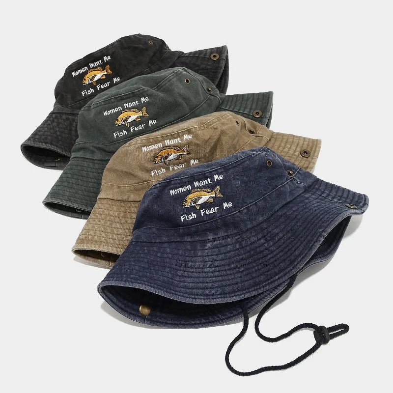 Fashion Summer Spring Outdoor Embroidered Bucket Hat