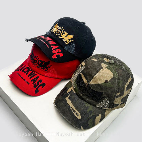 American Embroidered Letters Dragon Pattern Baseball Hats