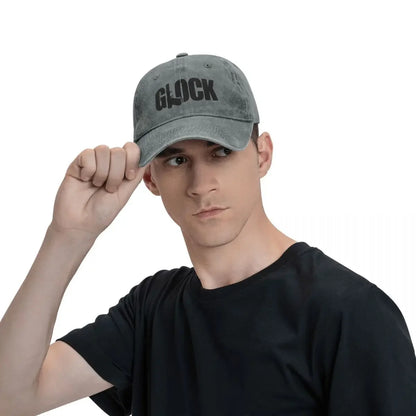 Glock Tactical Shooting Gun Baseball Caps Distressed Denim Snapback Cap