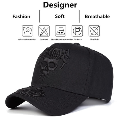 Unisex Skull Embroidery Baseball Caps Spring Autumn