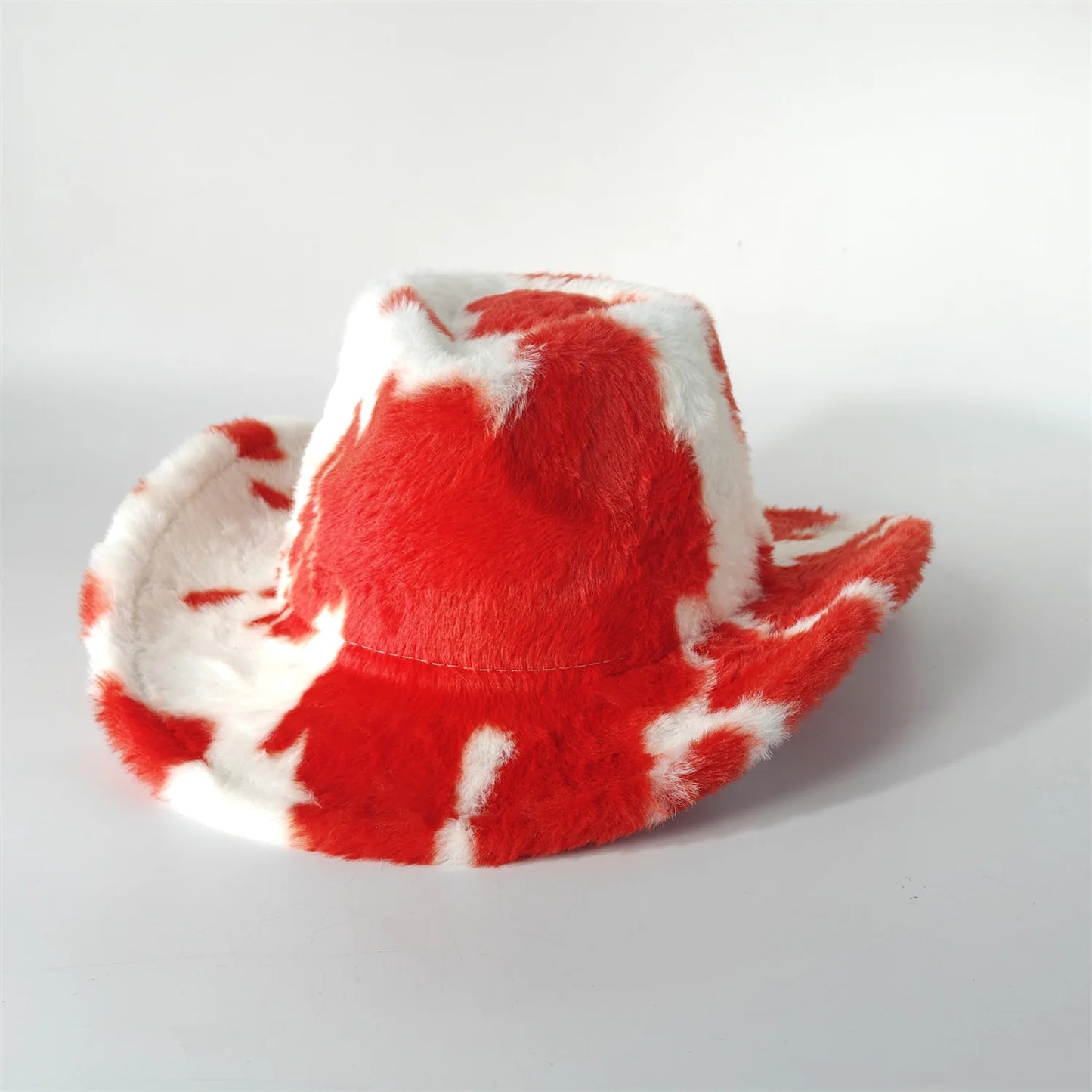 Leopard Print Rabbit Fur Cowboy Hat 7.5cm Western Cowboy Fedora