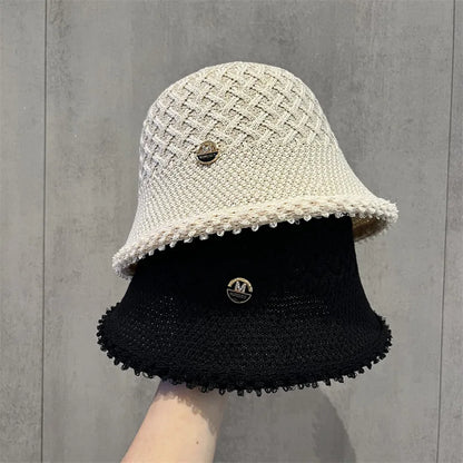 Japanese Minimalist Fisherman Hat Women's New Hollow Basin Hat