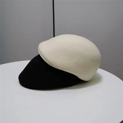 Winter High Quality Thick Wool Felt Classic Forward Cap