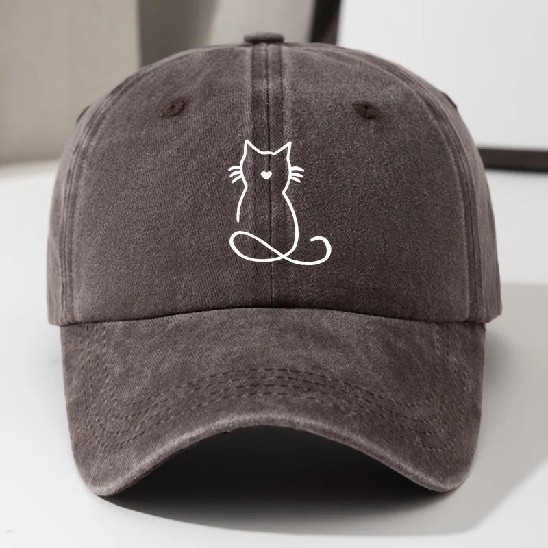 Cat Printed Baseball Cap Suitable For Outdoor Travel