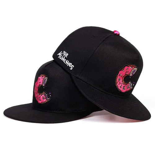 Unisex Doughnut Embroidery Hip Hop Hats Outdoor Adjustable Casual Sunscreen Hat