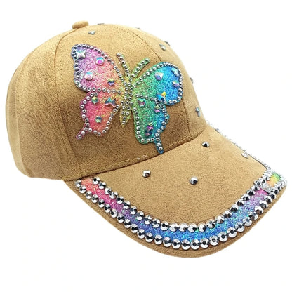 2000s Butterfly Pattern Baseball Cap Long Brims Sun Hat