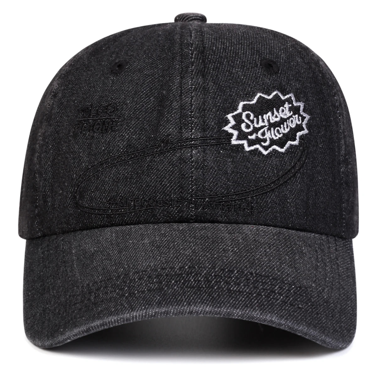 Unisex Sunset Flower Letter Embroidery Cowboy Baseball Caps Spring Autumn
