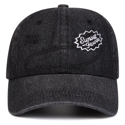 Unisex Sunset Flower Letter Embroidery Cowboy Baseball Caps Spring Autumn