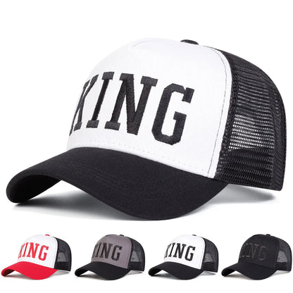 Unisex King Letter Embroidery Baseball Net Caps Spring and Summer