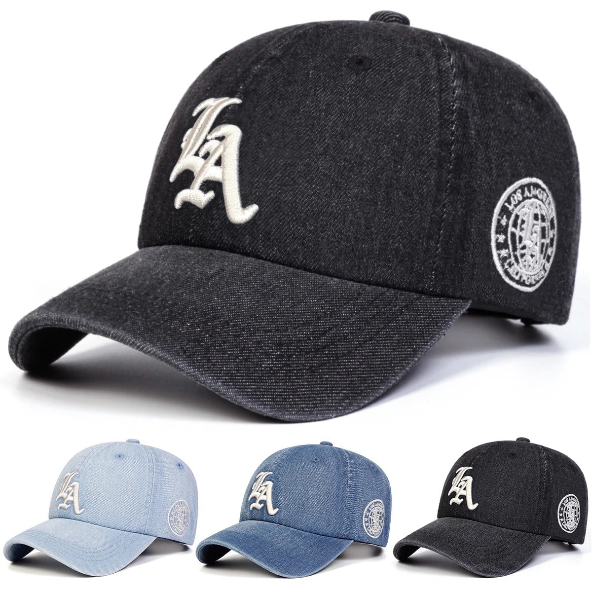 Unisex Gothic Letter Embroidery Cowboy Baseball Caps