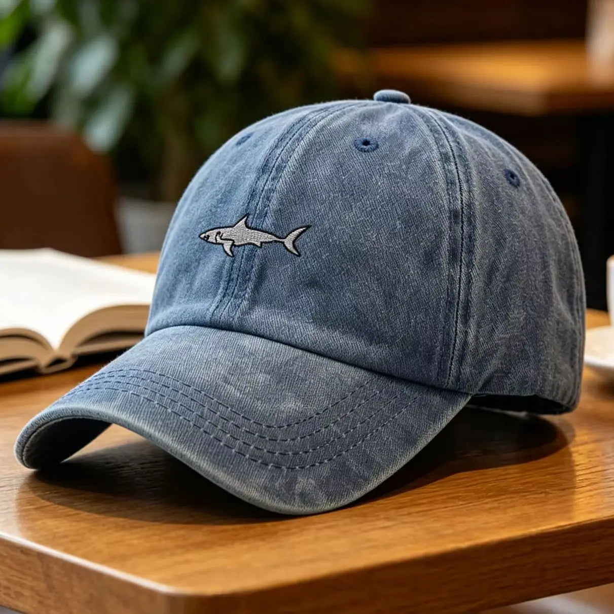 Shark Embroidery Baseball Cap For Men Women