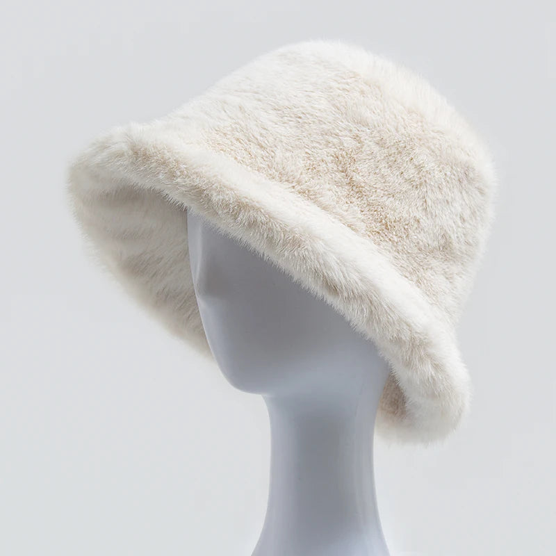 New Women Bucket Hat Faux Casual Fisherman Caps For Ladies