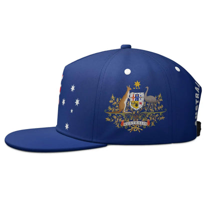 Australia Flat Brimmed Cap White Blue Black Red Aus Flag Nation Country Hip-hop Hat