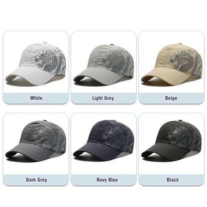 New Style Summer Baseball Cap Quick-Drying Air Hole Chinese Dragon Fashion Unisex