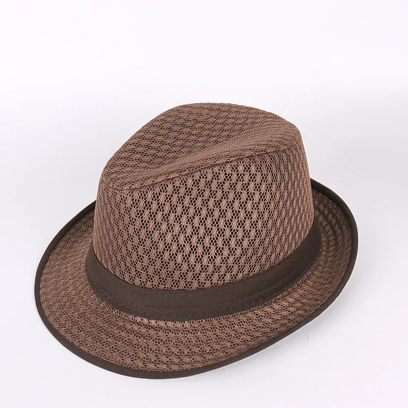 Men's & Women's Straw Breathable Jazz Hat Mesh Summer Sun Hat
