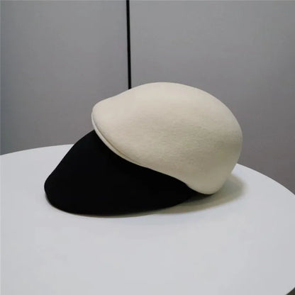 Thick Wool Felt Classic Forward Cap Women Leisure Visors Hat