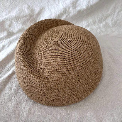 2026 Fashion Straw Beret Hat Summer Fedora Sun Cap